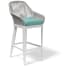 Sunset West Miami 26" Wide Aluminum, Rope Framed Sunbrella Outdoor Bar Stool Frost / Dupione Celeste