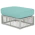 Sunset West Miami 23" Wide Sunbrella Outdoor Ottoman Frost / Dupione Celeste
