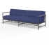 Sunset West Pietra 31" Wide Aluminum Framed Sunbrella Outdoor Standard Sofa Graphite / Echo Midnight