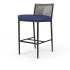 Sunset West Pietra 20" Wide Aluminum Framed Sunbrella Outdoor Bar Stool Graphite / Echo Midnight