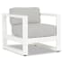 Sunset West Newport 35" Wide Aluminum Framed Sunbrella Outdoor Accent Arm Chair Frost