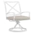 Sunset West Bristol 25" Wide Aluminum Framed Sunbrella Outdoor Dining Swivel Chair White