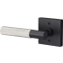 Sure-Loc Aspra Square Non-Turning One-Sided Dummy Door Lever with Square Rose Flat Black / Satin Nickel