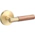Sure-Loc Aspra Round Passage Door Lever Set with Round Rose Satin Brass / Walnut