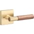 Sure-Loc Aspra Square Privacy Door Lever Set with Square Rose Satin Brass / Walnut