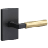 Sure-Loc Levanto Passage Door Lever Set with Rectangle Rose Flat Black / Satin Brass