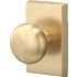 Sure-Loc Oakley Non-Turning One-Sided Dummy Door Knob with Rectangle Rose Satin Brass