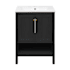 Swiss Madison Chateau 24" Free Standing Single Basin Vanity Set with Cabinet and Ceramic Vanity Top Black Oak