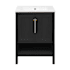Swiss Madison Chateau 24" Free Standing Single Basin Vanity Set with Cabinet and Ceramic Vanity Top Black Oak