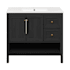 Swiss Madison Chateau 36" Free Standing Single Basin Vanity Set with Cabinet and Ceramic Vanity Top Black Oak