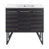 Swiss Madison Annecy 37" Free Standing Single Basin Vanity Set with Cabinet and Ceramic Vanity Top Black Walnut / White