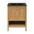 Swiss Madison Chateau 24" Free Standing Single Basin Vanity Set with Cabinet and Ceramic Vanity Top Golden Oak / Matte Black