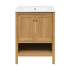Swiss Madison Chateau 24" Free Standing Single Basin Vanity Set with Cabinet and Ceramic Vanity Top Natural Oak