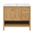 Swiss Madison Chateau 37" Free Standing Single Basin Vanity Set with Cabinet and Ceramic Vanity Top Golden Oak / White