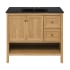 Swiss Madison Chateau 37" Free Standing Single Basin Vanity Set with Cabinet and Ceramic Vanity Top Golden Oak / Matte Black