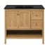 Swiss Madison Chateau 36" Free Standing Single Basin Vanity Set with Cabinet and Ceramic Vanity Top Golden Oak / Matte Black