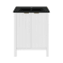 Swiss Madison Bastille 24" Free Standing Single Basin Vanity Set with Cabinet and Ceramic Vanity Top White / Matte Black