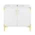 Swiss Madison Voltaire 36" Free Standing Single Basin Vanity Set with Cabinet and Ceramic Vanity Top White / Gold Accent