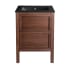 Swiss Madison Nadar 24" Free Standing Single Basin Vanity Set with Cabinet and Ceramic Vanity Top Brown Oak / Matte Black