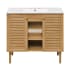 Swiss Madison Bron 37" Free Standing Single Basin Vanity Set with Cabinet and Ceramic Vanity Top Golden Oak / White