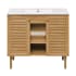 Swiss Madison Bron 18" Free Standing Single Basin Vanity Set with Cabinet and Ceramic Vanity Top Oak
