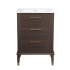 Swiss Madison Hugo 24" Free Standing Single Basin Vanity Set with Cabinet and Ceramic Vanity Top Brown Oak / White