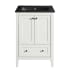Swiss Madison Cannes 24" Free Standing Single Basin Vanity Set with Cabinet and Ceramic Vanity Top White / Matte Black