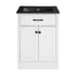 Swiss Madison Burdon 24" Free Standing Single Basin Vanity Set with Cabinet and Ceramic Vanity Top White / Matte Black