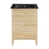 Swiss Madison Cascade 24" Free Standing Single Basin Vanity Set with Cabinet and Ceramic Vanity Top Natural Oak / Matte Black