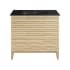 Swiss Madison Cascade 36" Free Standing Single Basin Vanity Set with Cabinet and Ceramic Vanity Top Natural Oak / Matte Black
