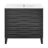 Swiss Madison Cascade 37" Free Standing Single Basin Vanity Set with Cabinet and Ceramic Vanity Top Black