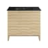 Swiss Madison Cascade 37" Free Standing Single Basin Vanity Set with Cabinet and Ceramic Vanity Top Natural Oak / Matte Black