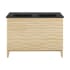 Swiss Madison Cascade 48" Free Standing Double Basin Vanity Set with Cabinet and Ceramic Vanity Top Natural Oak / Matte Black