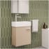 Swiss Madison Colmer 19" Wall Mounted Single Basin Vanity Set with Cabinet and Ceramic Vanity Top Sandstone