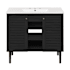 Swiss Madison Bron 37" Free Standing Single Basin Vanity Set with Cabinet and Ceramic Vanity Top Black Oak