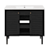 Swiss Madison Bron 36" Free Standing Single Basin Vanity Set with Cabinet and Ceramic Vanity Top Black Oak