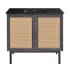 Swiss Madison Classe 36" Free Standing Single Basin Vanity Set with Cabinet and Ceramic Vanity Top Black Oak / Matte Black