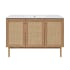 Swiss Madison Classe 48" Free Standing Single Basin Vanity Set with Cabinet and Ceramic Vanity Top Golden Oak / White