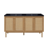 Swiss Madison Classe 59" Free Standing Double Basin Vanity Set with Cabinet and Engineered Stone Vanity Top Golden Oak / Matte Black