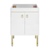 Swiss Madison Lumiere 24" Single Free Standing Vanity Cabinet Only - Less Vanity Top White / Gold