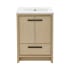 Swiss Madison Virage 24" Free Standing Single Basin Vanity Set with Cabinet and Ceramic Vanity Top Light Oak