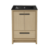 Swiss Madison Virage 24" Free Standing Single Basin Vanity Set with Cabinet and Ceramic Vanity Top Natural Oak / Matte Black
