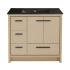 Swiss Madison Virage 37" Free Standing Single Basin Vanity Set with Cabinet and Ceramic Vanity Top Natural Oak / Matte Black