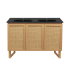 Swiss Madison Arles 48" Free Standing Double Basin Vanity Set with Cabinet and Ceramic Vanity Top Natural Oak / Matte Black