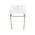 Swiss Madison Claire 23-5/8" Rectangular Ceramic, Stainless Steel Console Bathroom Sink with Overflow Brushed Gold