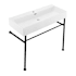Swiss Madison Claire 35-7/16" High Console Sink Set Glossy White / Black