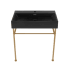 Swiss Madison Claire 29-1/2" Rectangular Ceramic, Stainless Steel Console Bathroom Sink with Overflow Brushed Gold