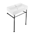 Swiss Madison Claire 24" Rectangular Ceramic Console Bathroom Sink with Overflow and 1 Faucet Hole Matte Black