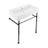 Swiss Madison Claire 30" Rectangular Ceramic Console Bathroom Sink with Overflow and 1 Faucet Hole Matte Black