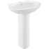 Swiss Madison Plaisir 27-3/4" Oval Ceramic Pedestal Bathroom Sink with Overflow and Single Faucet Hole - Pedestal Included Glossy White